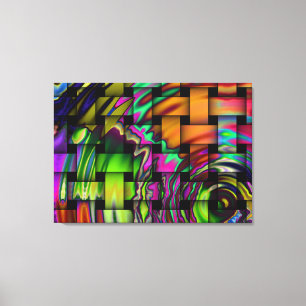 Psychedelic Basket Wave Wrapped Canvas Skriv ut