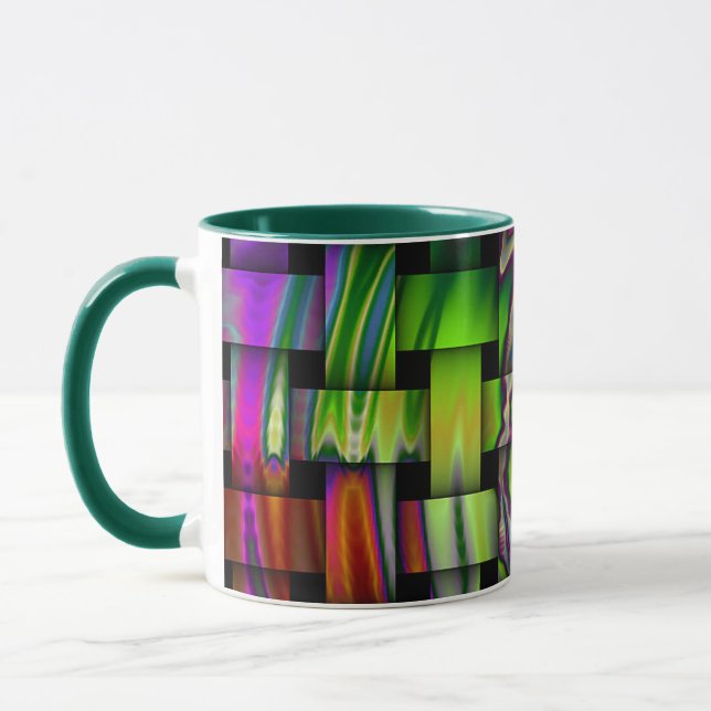 Psychedelic Basket Weave Ceramic Mugg (Vänster)