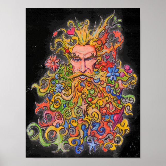 Psychedelic Beard Guy Poster (Framsidan)