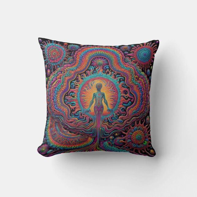 Psychedelic Birth Art Kudde (Framsida)
