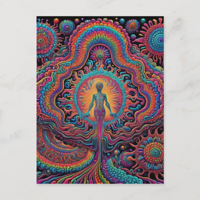 Psychedelic Birth Art Vykort (Framsida)