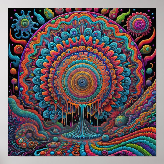 Psychedelic Birth of the Universe Art Poster (Framsidan)