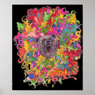 Psychedelic björn poster
