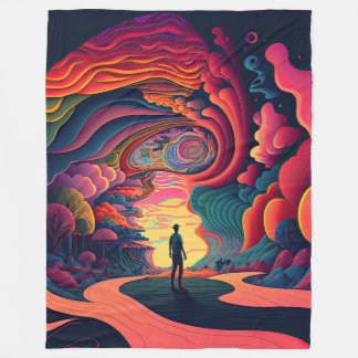Psychedelic Blanket Fleecefilt