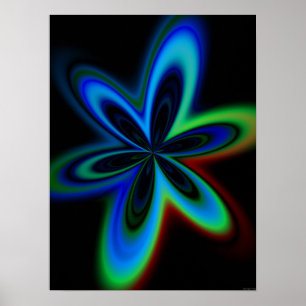 Psychedelic blomma poster