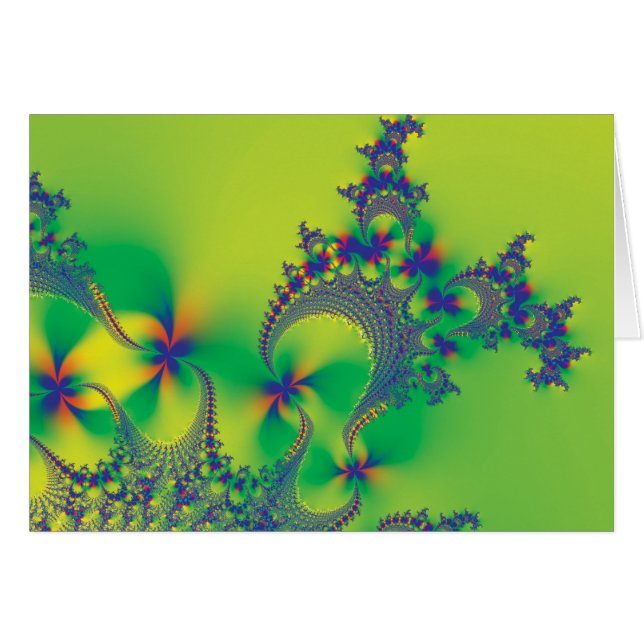 Psychedelic blommaFractals Hälsningskort (Framsidan Horizontal)