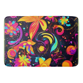 Psychedelic Blommigt Cosmos Badrumsmatta