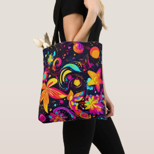 Psychedelic Blommigt Cosmos Tygkasse