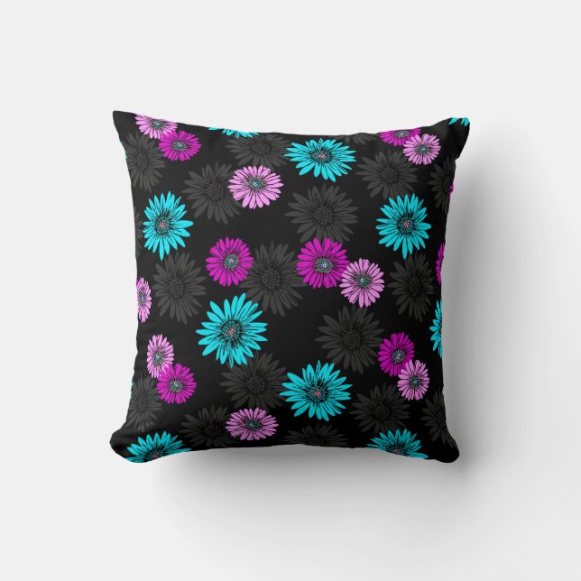 Psychedelic blommigt för daisyDayz vintage Kudde (Framsida)