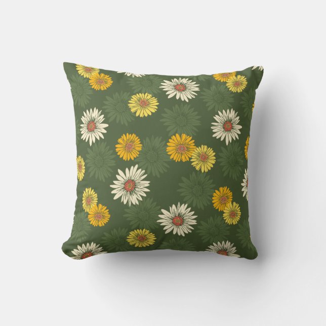 Psychedelic blommigt för daisyDayz vintage Kudde (Framsida)