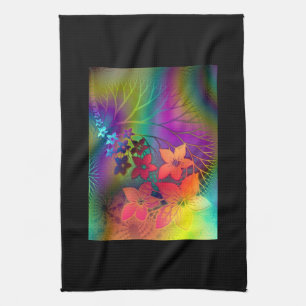Psychedelic blommigt kökshandduk