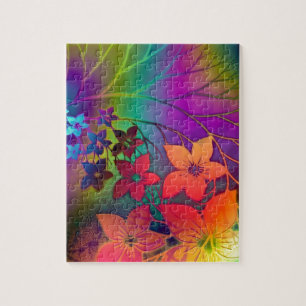 Psychedelic blommigt pussel