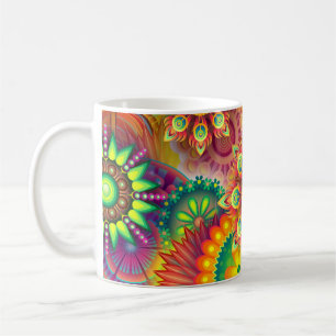 Psychedelic blommor kaffemugg