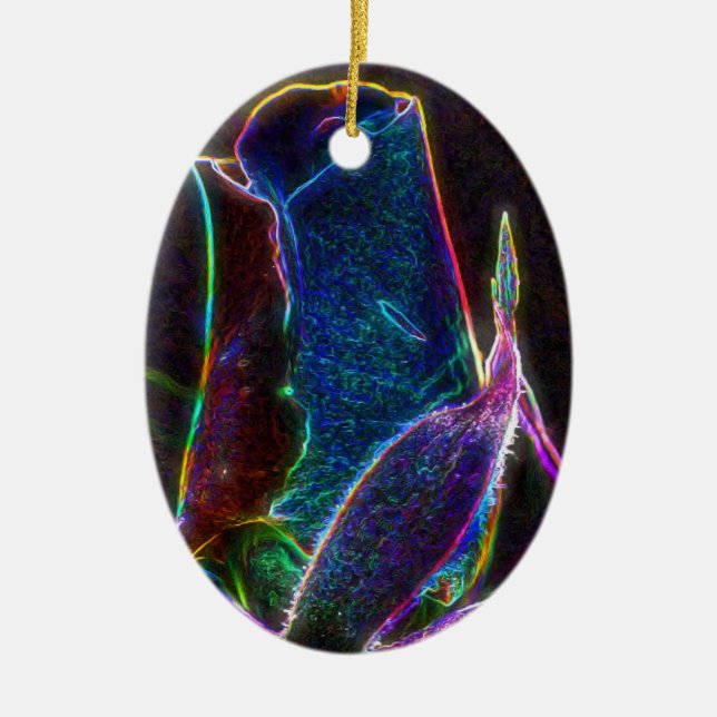 Psychedelic Blue Ro Flower Ornament (Framsidan)