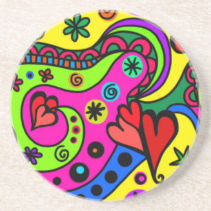 Psychedelic Bohemian Hippie Sandstone Underlägg