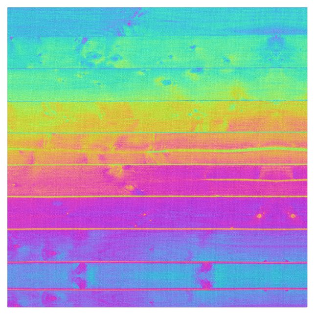 Psychedelic Bois för neonregnbågefauxen trä stiger Tyg (Närbild)