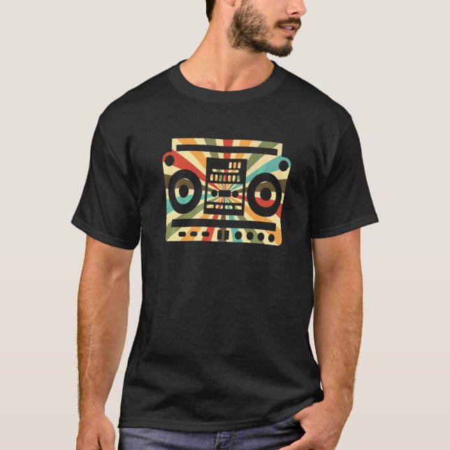 Psychedelic Boombox Radio I Kärlek 80-talet T Shirt (Framsida)