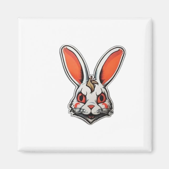 Psychedelic Bunny psykoklassisk Magnet (Framsidan)