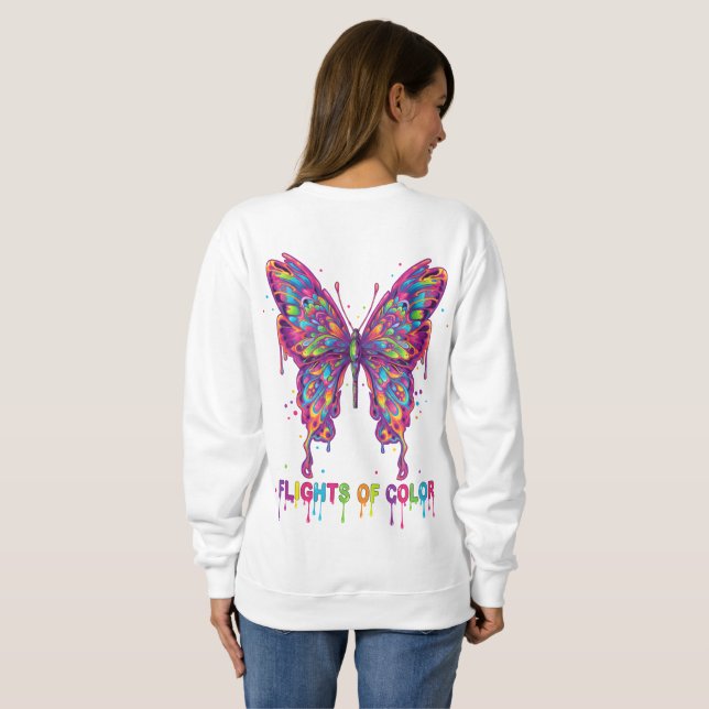 "Psychedelic Butterfly T-Shirt – Trippy Nature (Hel baksida)