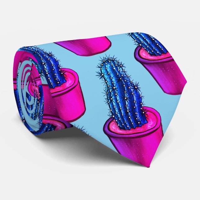 Psychedelic Cactus Blue Lila Trippy Roligt Crazy Slips (Rullad)