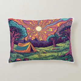 Psychedelic camping cushion prydnadskudde