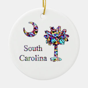 Psychedelic Carolina Palmettoprydnad Julgransprydnad Keramik