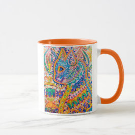 Psychedelic Cat, Louis Wain マグカップ Mugg