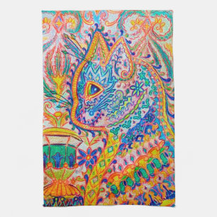 Psychedelic Cat, Louis Wain Kökshandduk