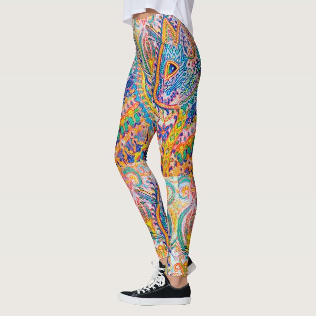 Psychedelic Cat, Louis Wain Leggings (Vänster)