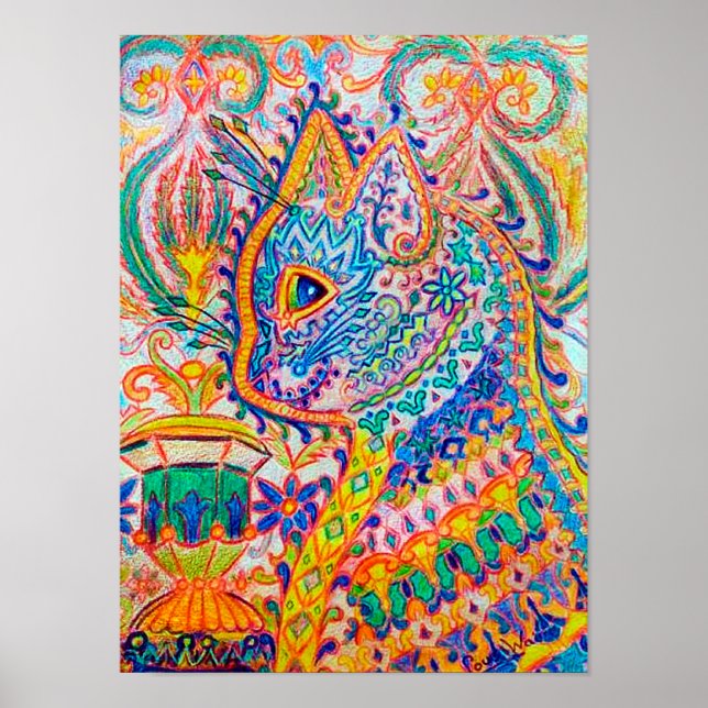 Psychedelic Cat, Louis Wain Poster (Framsidan)
