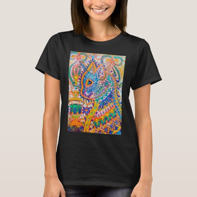 Psychedelic Cat, Louis Wain T-Shirt (Framsida)