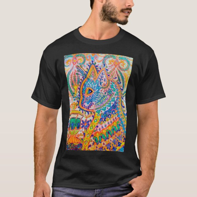Psychedelic Cat, Louis Wain T Shirt (Framsida)