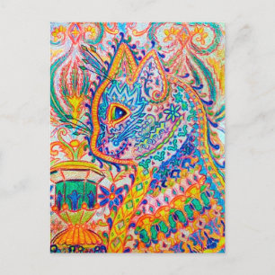 Psychedelic Cat, Louis Wain Vykort