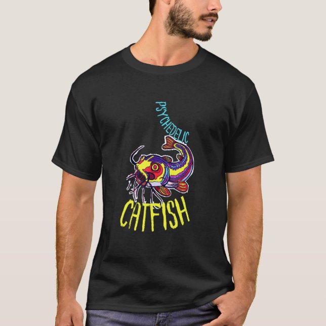 Psychedelic Catfish Artwork 1 T Shirt (Framsida)