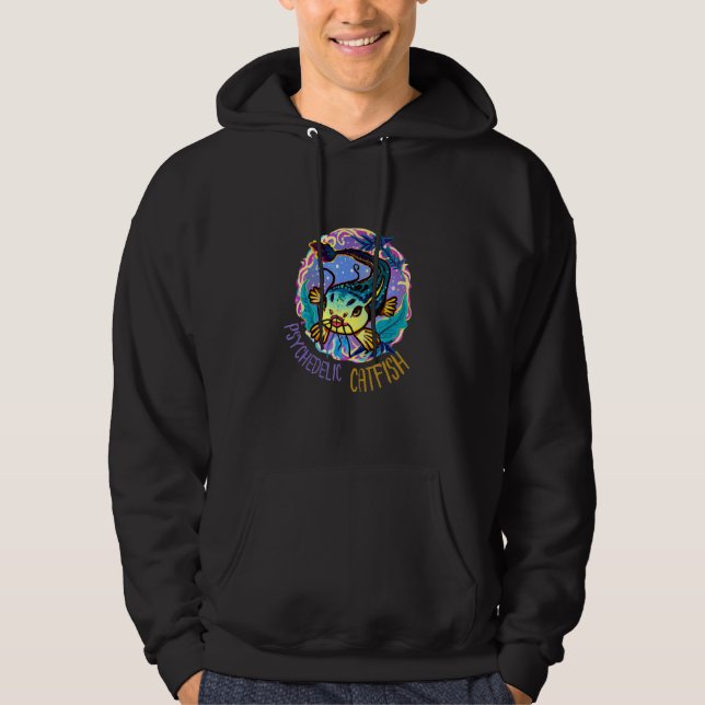 Psychedelic Catfish Artwork Hoodie (Framsida)