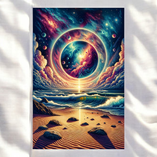 Psychedelic Celestial Sunset Beach Ligcape Poster