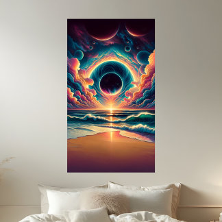 Psychedelic Celestial Sunset Beach Sublication Poster