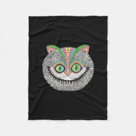 Psychedelic Cheshire katt Fleecefilt