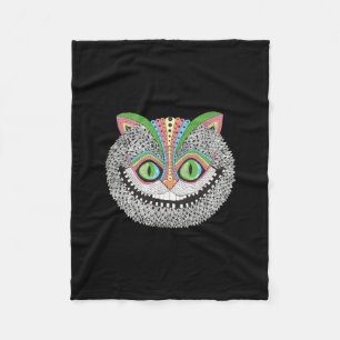 Psychedelic Cheshire katt Fleecefilt