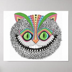Psychedelic Cheshire katt Poster