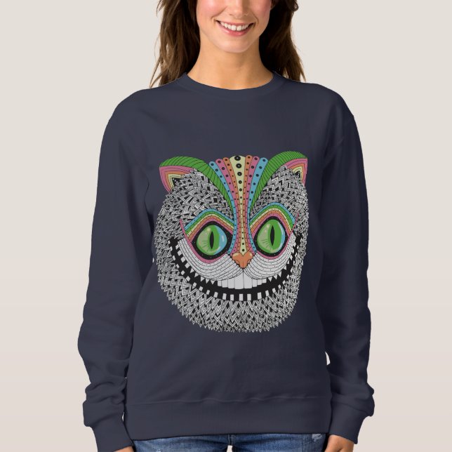 Psychedelic Cheshire katt T Shirt (Framsida)