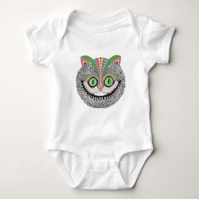 Psychedelic Cheshire katt T Shirt (Framsida)