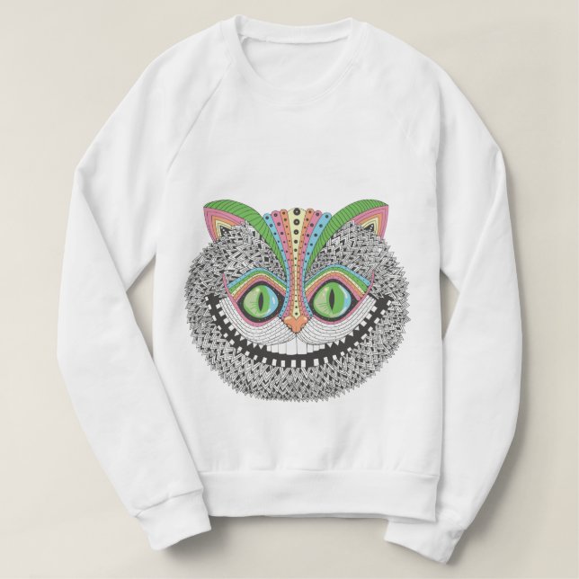 Psychedelic Cheshire katt T Shirt (Design framsida)