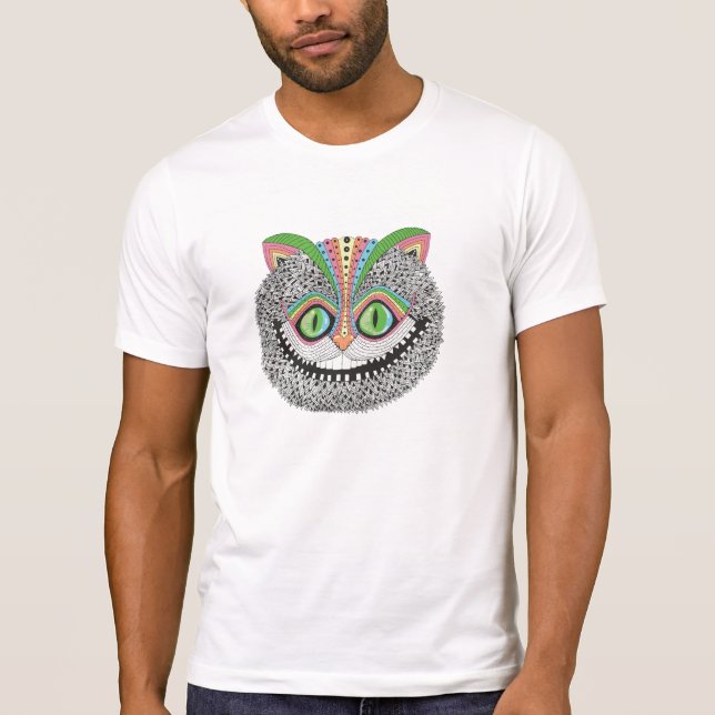 Psychedelic Cheshire katt T-shirt (Framsida)
