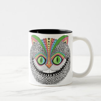 Psychedelic Cheshire katt Två-Tonad Mugg
