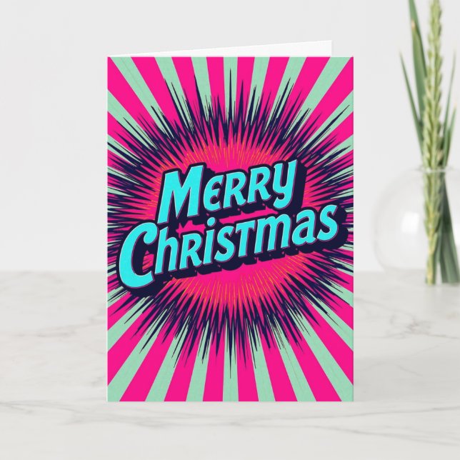 Psychedelic christmas card kort (Framsida)