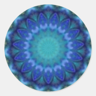 PSYCHEDELIC CIRCLES blue turquase rosa violet Runt Klistermärke