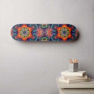 Psychedelic Colorful Kaleidoscope Mönster Mini Skateboard Bräda 18,5 Cm