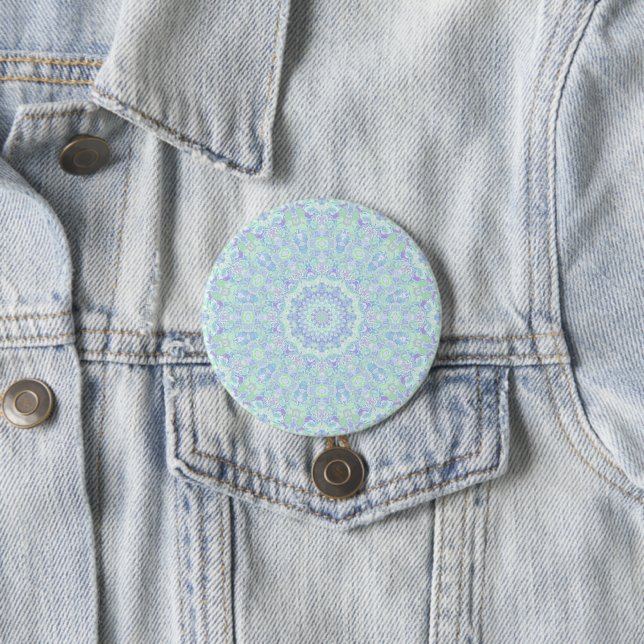Psychedelic Colorful Pastel Ornate Hippie Mandala Knapp (In Situ)