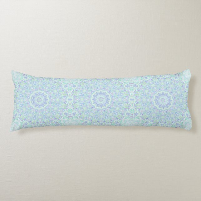 Psychedelic Colorful Pastel Ornate Hippie Mandala Kroppskudde (Framsidan)